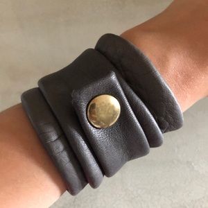 Handmade one of a kind leather wrap cuff bracelet